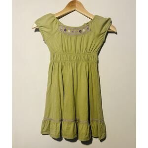 2009 Gymboree Green Dress | Y2K Girls | Girls Size 6 | Embroidered Dress